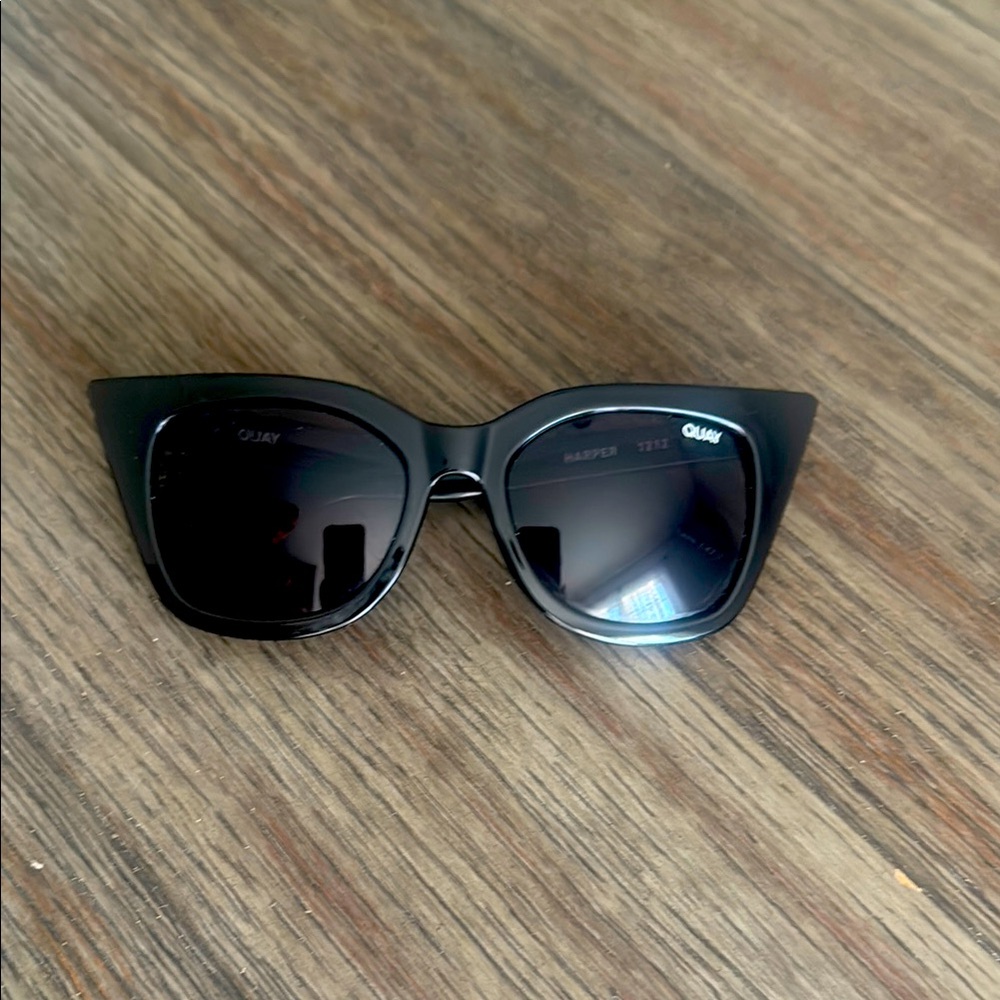 Quay Australia Black Cat-Eye Sunglasses